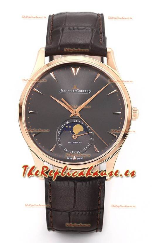 Jaeger LeCoultre Master Reloj Ultra Fino Luna Oro Rosado Réplica a Espejo 1:1