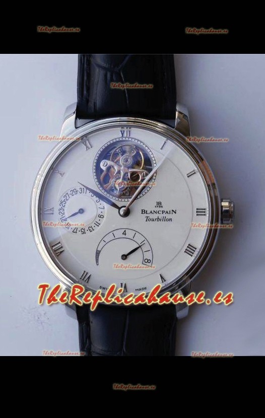 Blancpain Villeret 8 Horas Tourbillon Edición Suiza Reloj Réplica a Espejo - Dial Blanco