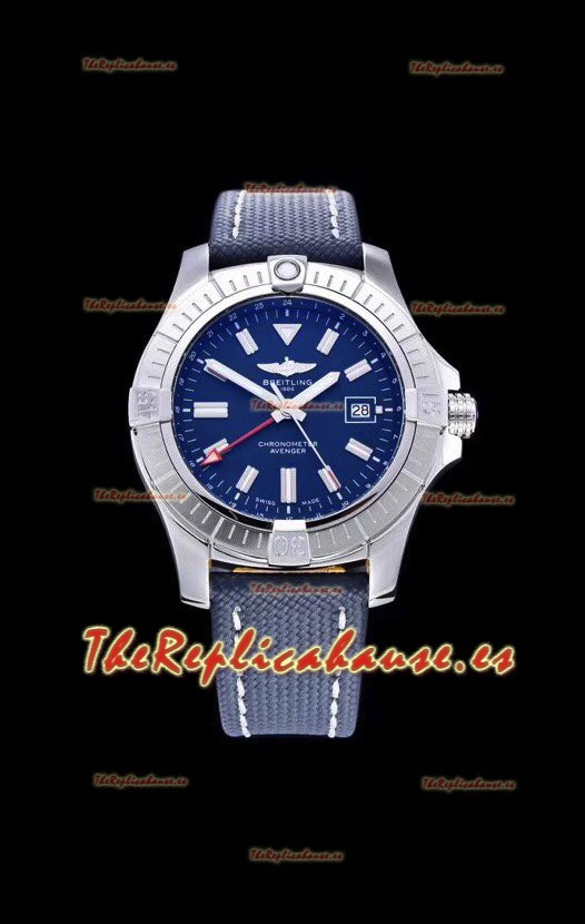 Breitling Avenger 43 Automatic Dial Azul Correa Militar Reloj Réplica Suizo a Espejo 1:1