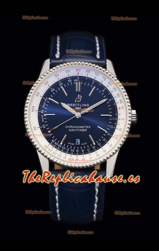 Breitling Navitimer 1 Automatic Reloj Réplica Suizo Dial en Azul - Correa de Piel