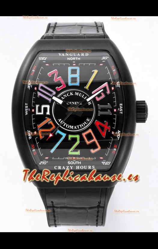 Franck Muller Vanguard Crazy Color Hours Caja en Revestimiento DLC Reloj Réplica Suizo