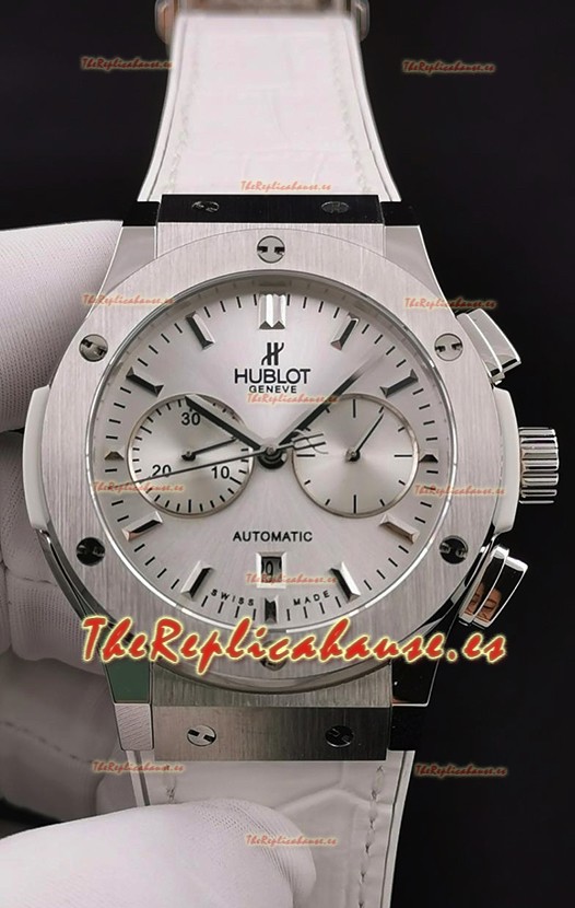Hublot Classic Fusion Chronograph Caja de Acero Inoxidable Dial Plateado Reloj Réplica a Espejo 1:1