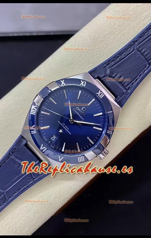 Omega Co-Axial Constellation 41MM Acero 904L Dial Azul Reloj Réplica a Espejo 1:1