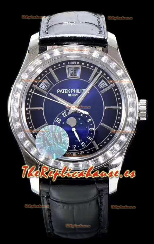 Patek Philippe 5205-001 Complications Fase Lunar Dial Azul Reloj Réplica Suizo a Espejo 1:1
