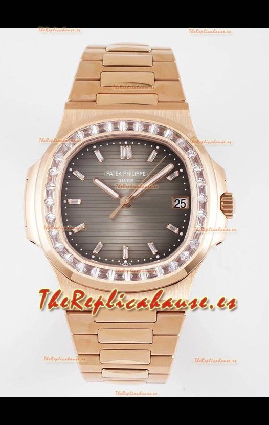 Patek Philippe Nautilus 5711/R Dial Gris Reloj Réplica a Espejo 1:1 en Oro Rosado Acero 904L