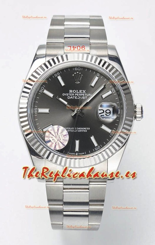 Rolex Datejust Movimiento Cal.3235 Reloj Suizo Réplica a Espejo 1:1 Acero 904L 41MM - Dial Gris 