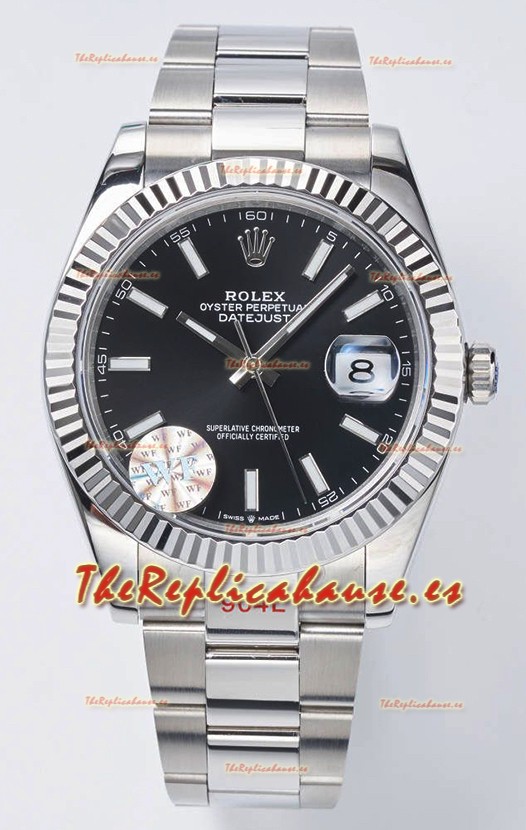 Rolex Datejust Movimiento Cal.3235 Reloj Suizo Réplica a Espejo 1:1 Acero 904L 41MM - Dial Negro