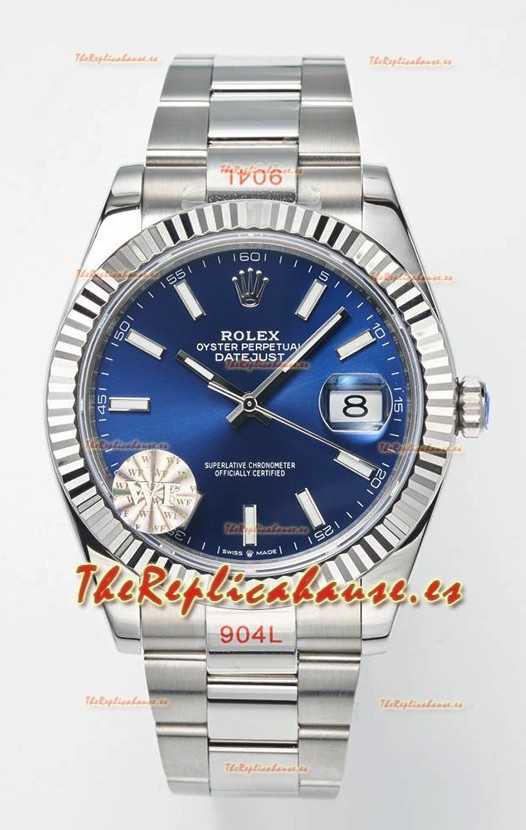 Rolex Datejust Movimiento Cal.3235 Reloj Suizo Réplica a Espejo 1:1 Acero 904L 41MM - Dial Azul