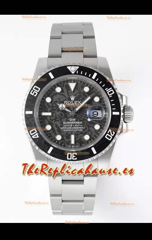 Rolex Submariner DiW Caja Acero Inoxidable Bisel Negro Reloj Edición Cerámica