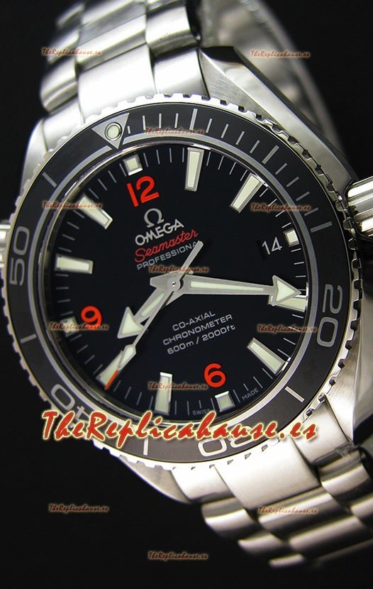 Omega Seamaster Planet Ocean Reloj Réplica Suizo Correa Negra 42MM Réplica a Espejo 1:1