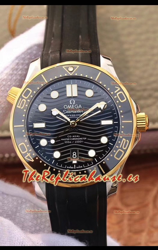 Omega Seamaster 300M Co-Axial Master Chronometer Dial Negro Caja Dos Tonos Réplica a Espejo 1:1