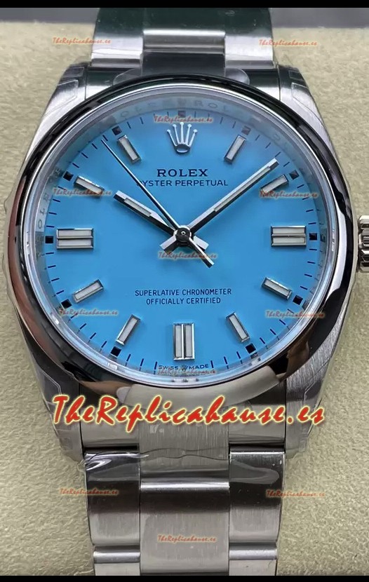 Rolex Oyster Perpetual REF# 126000 36MM Movimiento Suizo Dial Tiffany Azul Acero 904L Reloj Réplica Espejo 1:1