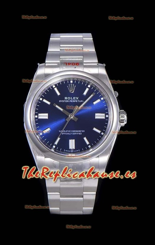 Rolex Oyster Perpetual REF#124300 41MM Movimiento Cal.3230 Réplica Suizo Dial Azul Oscuro Acero 904L Reloj Réplica a Espejo 1:1