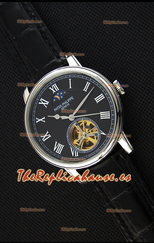 Patek Philippe Japanese MoonPhase Tourbillon Reloj Réplica Dial Negro