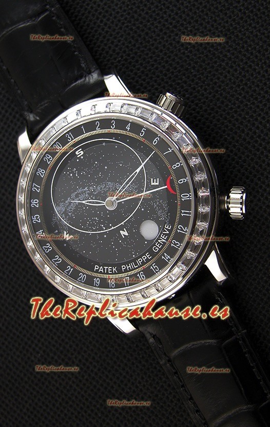 Patek Philippe Grand Complication 6102P Celestial Moon Age Reloj Réplica Suizo Dial Gris
