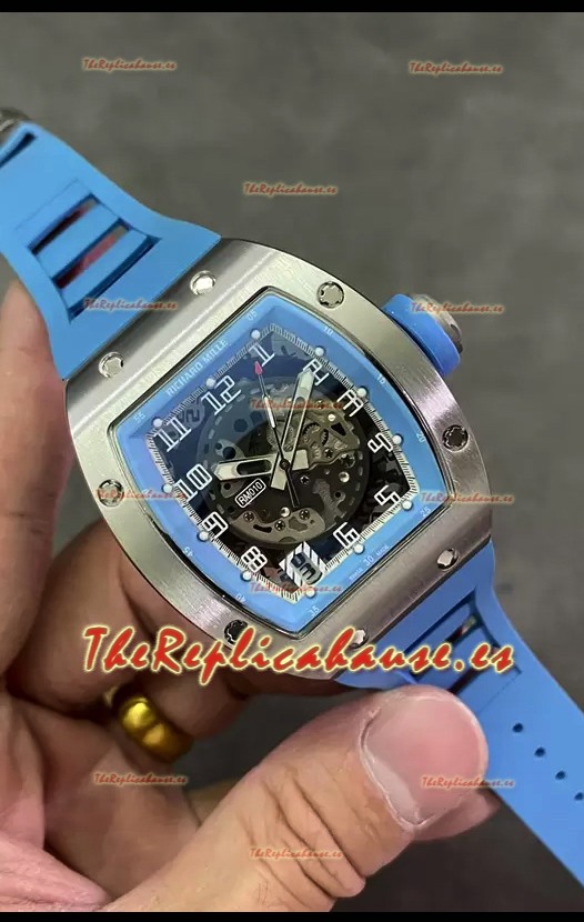 Richard Mille RM010 Reloj Réplica Acero Inoxidable Correa Azul