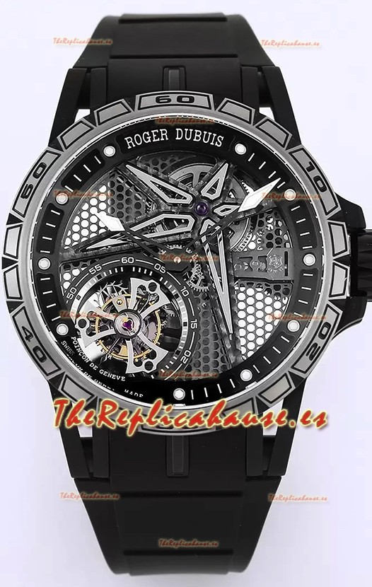 Roger Dubuis Excalibur Spider Pirelli Edition Titanio Reloj Réplica 1:1 Genuino Tourbillon