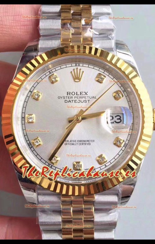 Rolex Datejust 41MM Movimiento Cal.3135 Reloj Réplica Suizo en Acero 904L Caja en Dos Tonos