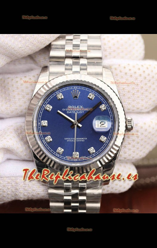 Rolex Datejust 41MM Cal.3135 Movement Swiss Replica Watch in 904L Steel / Dial Azul