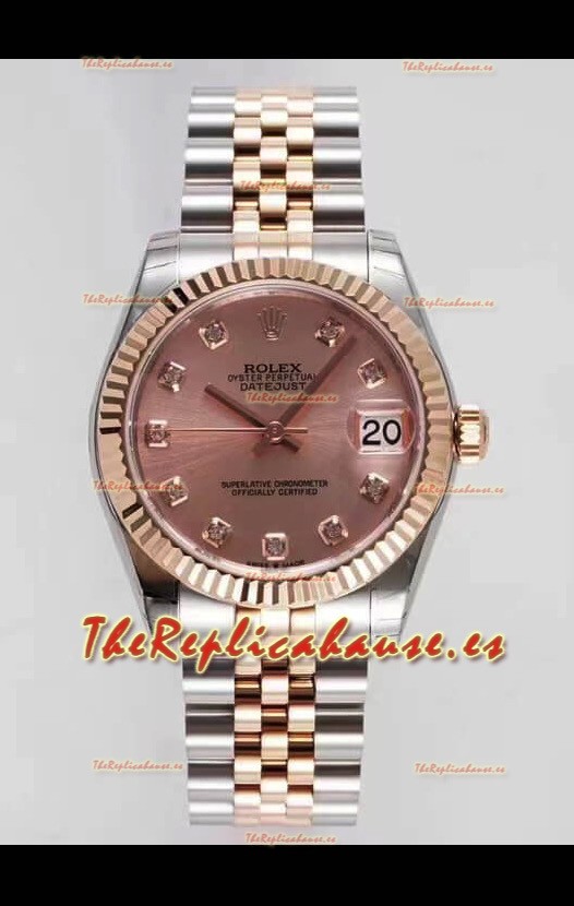 Rolex Datejust 31MM Movimiento Cal.3135 Reloj Réplica Suizo Dial Champange Correa Jubilee - Reloj Ultimate Acero 904L