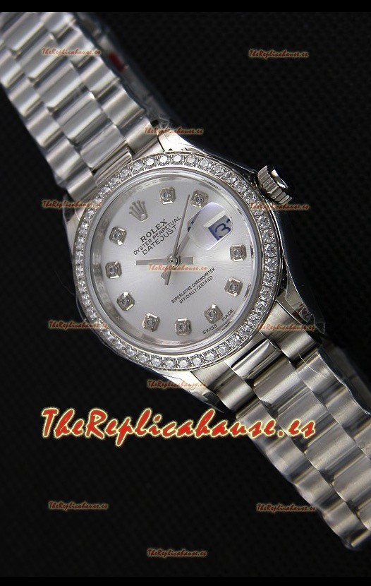 Rolex Datejust Ladies Diamonds Markers Reloj Suizo Réplica a Espejo 1:1 Movimiento CAL.2236