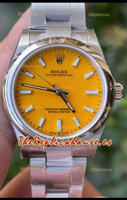 Rolex Oyster Perpetual REF#277200 31MM Movimiento y Réplica Suizo Dial Amarillo Acero 904L Reloj Réplica Espejo 1:1
