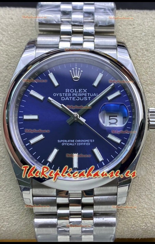 Rolex Datejust 126200-0006 36MM Reloj Réplica Suizo a Espejo 1:1 en Acero 904L Dial Azul