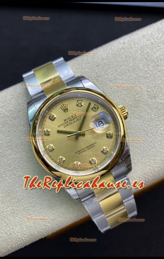 Rolex Datejust 126203 36MM Reloj Réplica Suizo a Espejo 1:1 en Acero 904L Dial Dorado