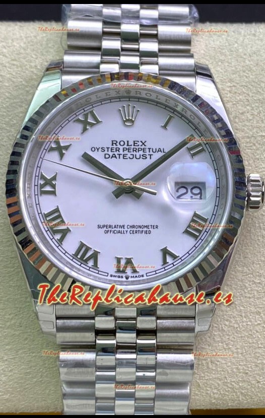 Rolex Datejust 126234 36MM Reloj Réplica Suizo en Acero 904L Dial Blanco Réplica a Espejo 1:1