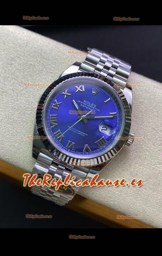 Rolex Datejust 41MM Reloj Réplica Suizo Acero 904L Dial Azul - Réplica a Espejo 1:1