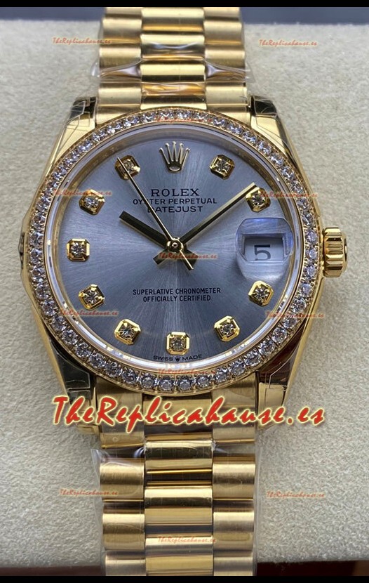 Rolex Datejust 31MM Reloj Suizo en Acero 904L Oro Amarillo Réplica Espejo 1:1