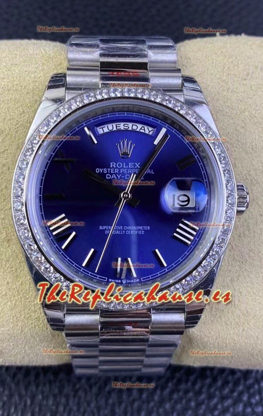 Rolex Day Date M228206-0015 Acero 904L 40MM - Dial Azul Reloj Réplica 1:1