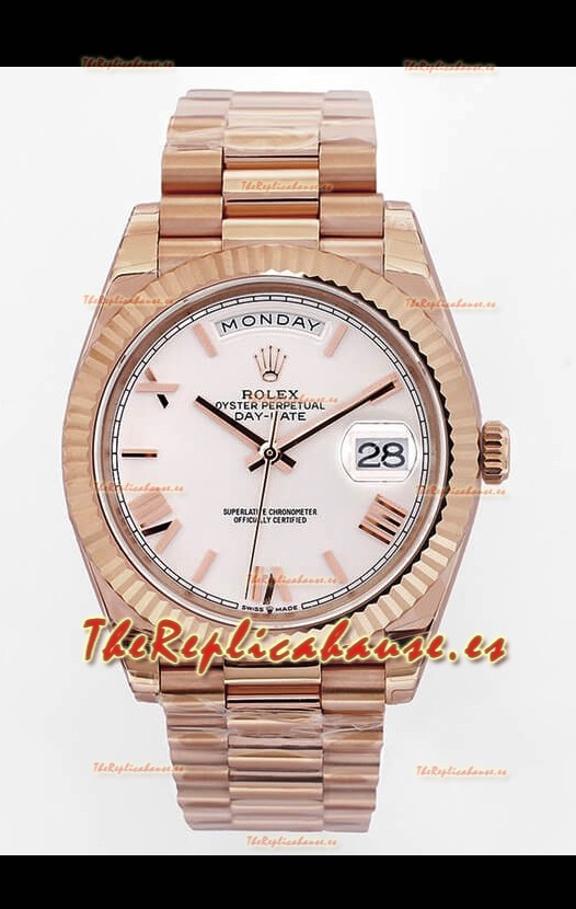 Rolex Day Date Presidential Reloj Oro Rosado 18K 40MM - Dial Verde Oliva Calida Espejo 1:1