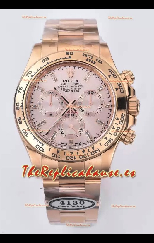 Rolex Cosmograph Daytona M116515ln-0061 Dial Oro Rosado Sundust Movimiento Original Cal.4130 - Reloj Acero 904L