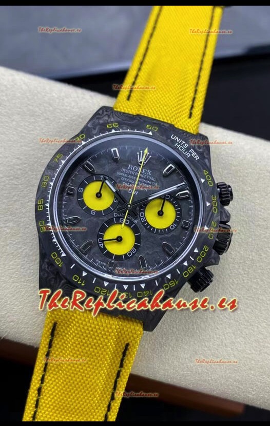 Rolex Daytona DiW Reloj Edición Lemon Carbono - Caja Carbono Forjado Réplica Espejo 1:1