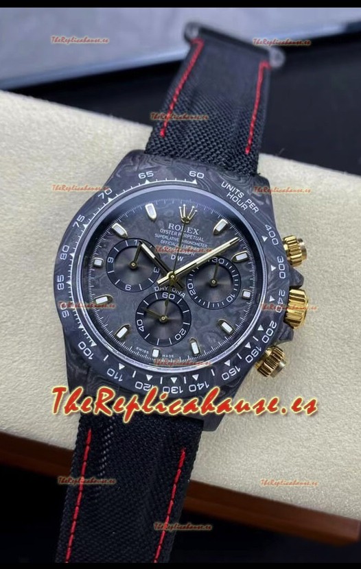 Rolex Daytona DiW Black & Gold Carbon Edition Watch - Caja Carbono Forjado Réplica Espejo 1:1