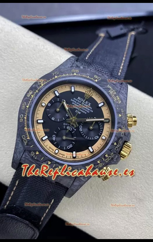 Rolex Cosmograph Daytona Edición DiW CREAM INVERT GOLD Reloj Réplica Fibra de Carbono