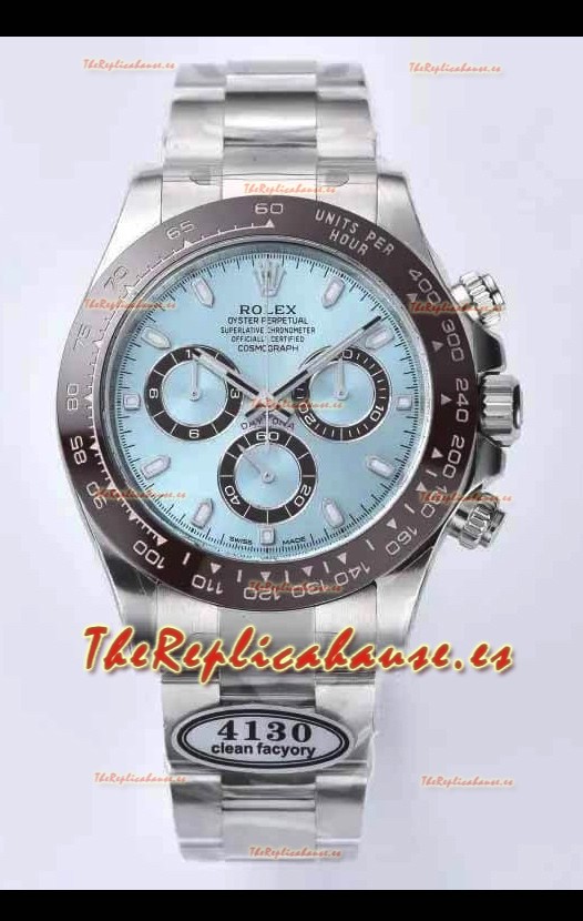 Rolex Cosmograph Daytona Dial Azul ICE Movimiento Original Cal.4130 - Reloj Acero 904L