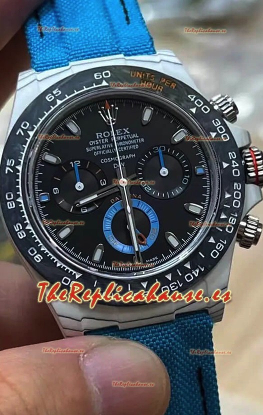 Rolex Cosmograph Daytona Edición DiW RACING AZUL Reloj Fibra de Carbono - Movimiento Cal.4130