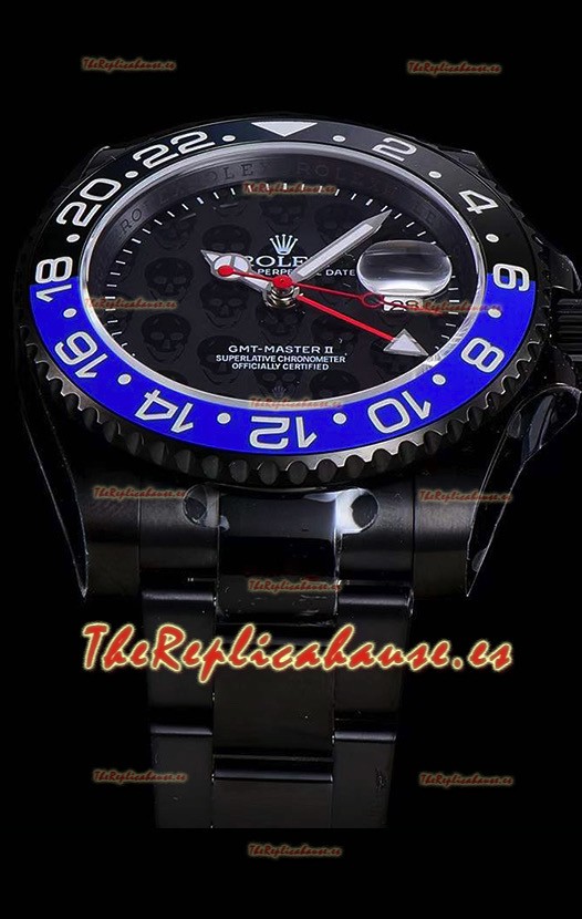 Rolex GMT Suizo "Titan Revenge" Negro y Azul Reloj Réplica Suizo Movimiento ETA 3186