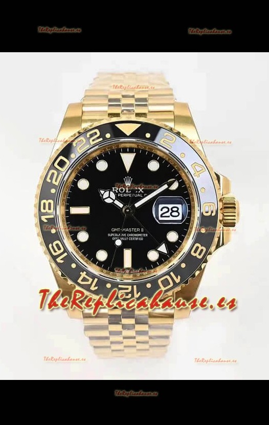 Rolex GMT Masters II M126718GRNR Movimiento Cal.3285 Réplica Suiza - Reloj Ultimate Acero 904L