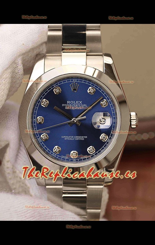 Rolex Datejust 41MM Movimiento Cal.3135 Reloj Réplica Suizo en Acero 904L Dos Tonos Dial Gris