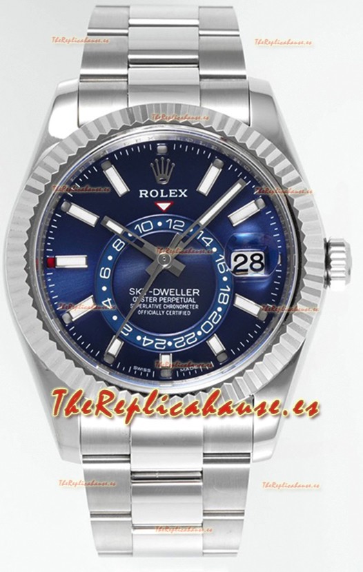 Rolex Sky-Dweller REF #m336934 Dial Azul Reloj Caja Acero 904L - Super Clone Watch