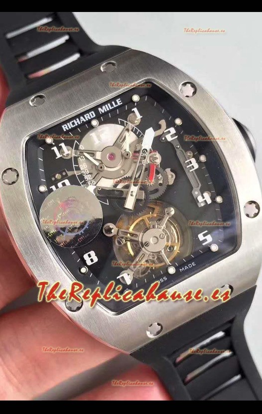 Richard Mille RM001 Genuino Tourbillon Reloj Réplica Suizo Caja en Titanio
