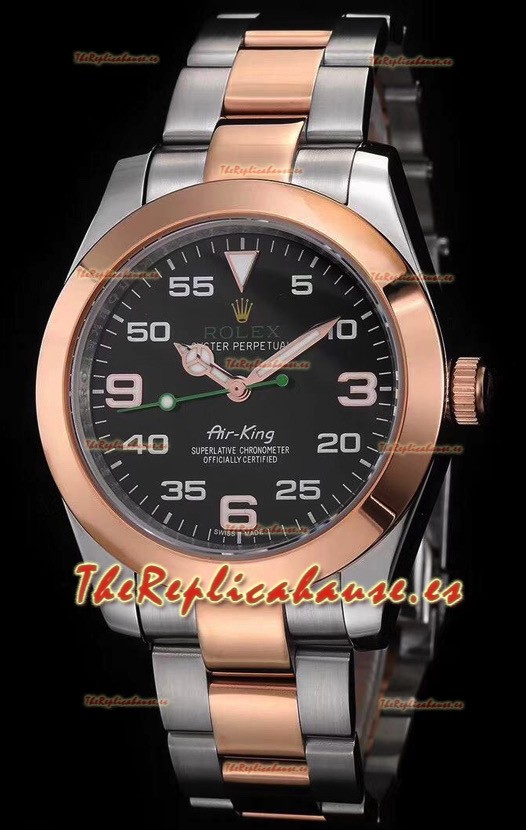 Rolex Air King 116900 Acero 904L Oro Rosado en Dos Tonos - La mejor Edición Definitiva 2022 Reloj Réplica Suizo
