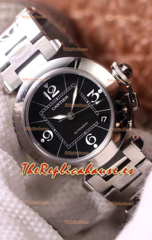 Pasha De Cartier Reloj Réplica Suizo Automático Calidad Espejo 1:1 32MM - Black Dial