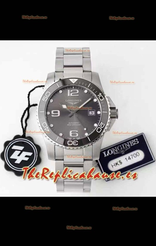 Longines HydroConquest 1:1 Mirror Swiss Replica Watch in Gris Dial Steel Strap