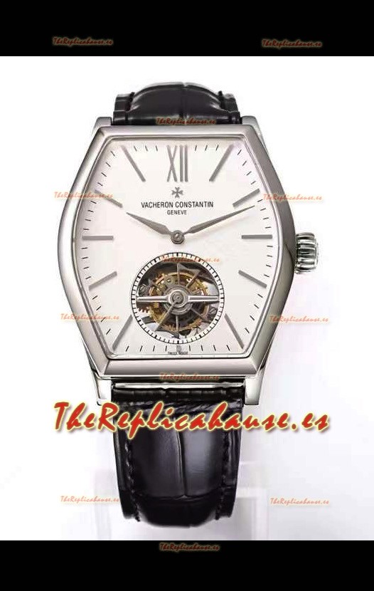 Vacheron Constantin Malte Tourbillon Reloj Réplica a Espejo 1:1 Acero Inoxidable Dial Blanco