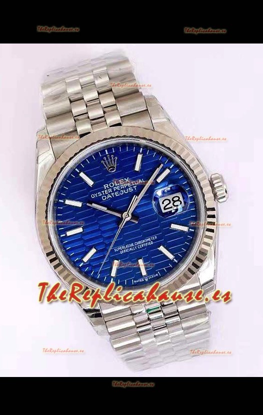 Rolex Datejust Dial Fluted-Motif 41MM Movimiento Cal.3135 Reloj Réplica Suizo en Caja en Acero 904L