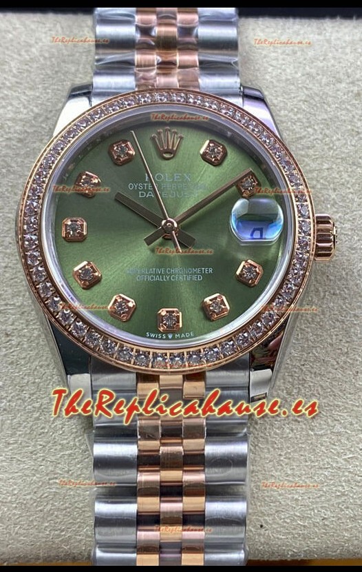 Rolex Datejust 278383 31MM Reloj Réplica Suizo en Acero 904L Dial Verde - Réplica a Espejo 1:1